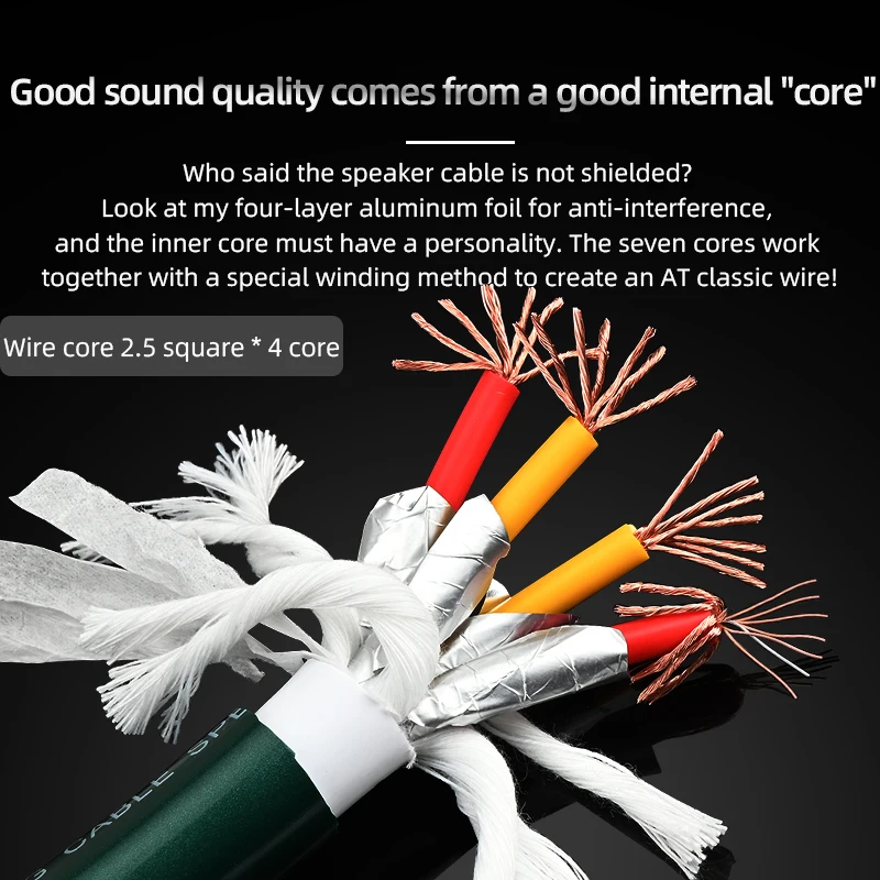 HIFI speaker cable High Quality OCC +silver plated wiring Bi-wiring banana main speaker cable pure copper Speaker Cable