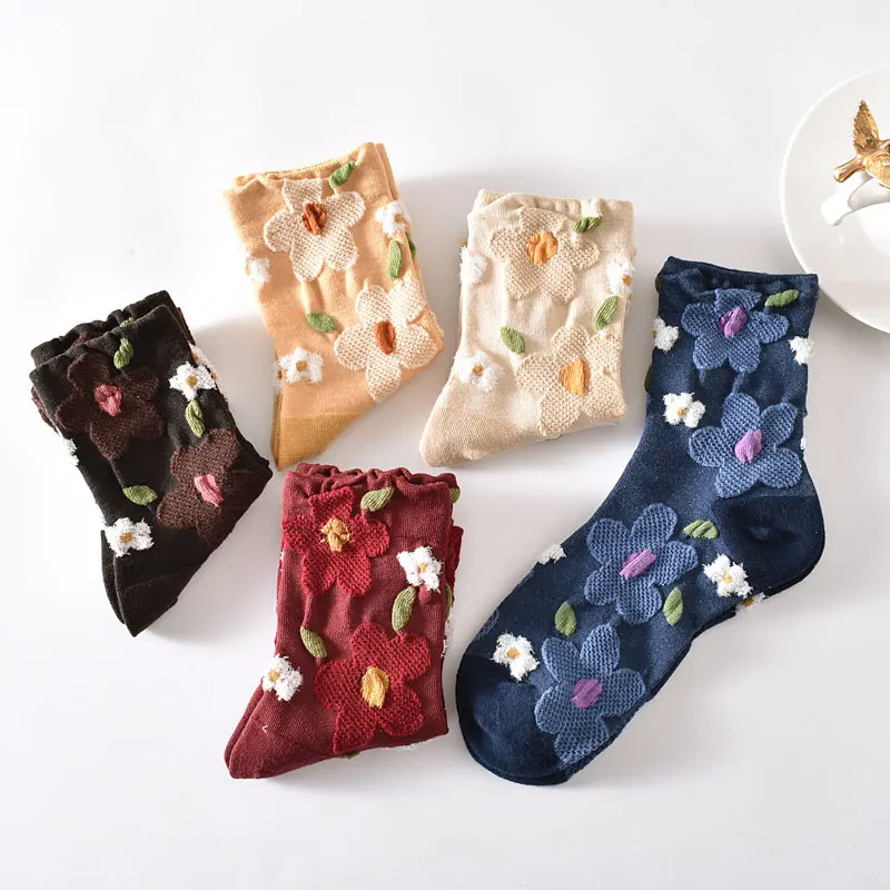 New design women knitted socks four season fashion sock