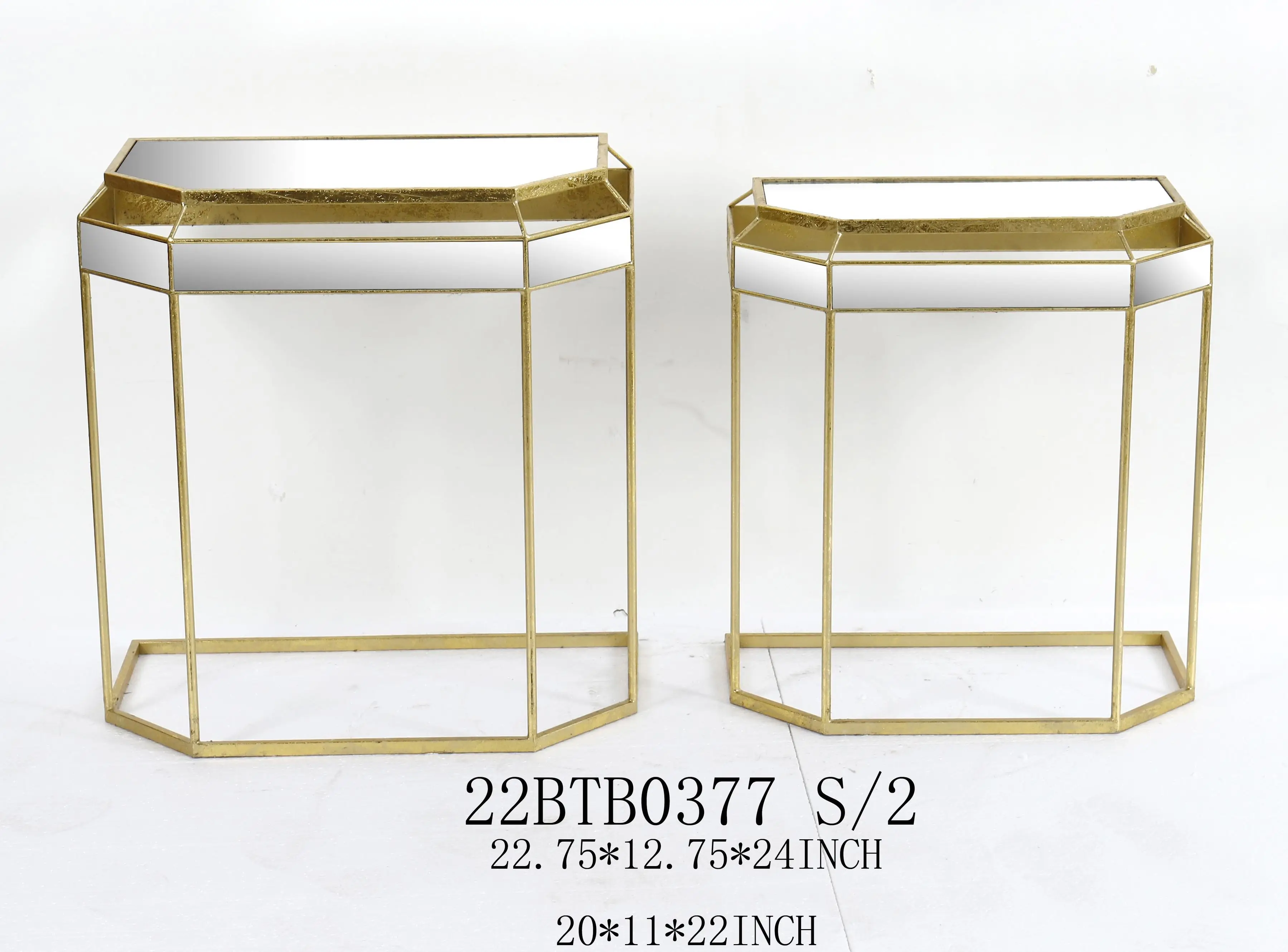 coffee table modern customized flower decorative shinely gold foiled mirror top round coffee table