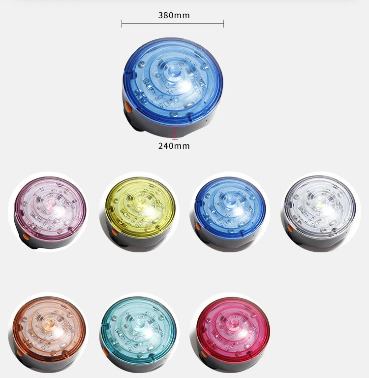 multi-functions LED round water resistant luminous bright flashing dog pendant slip night safety guiding light for pet collar