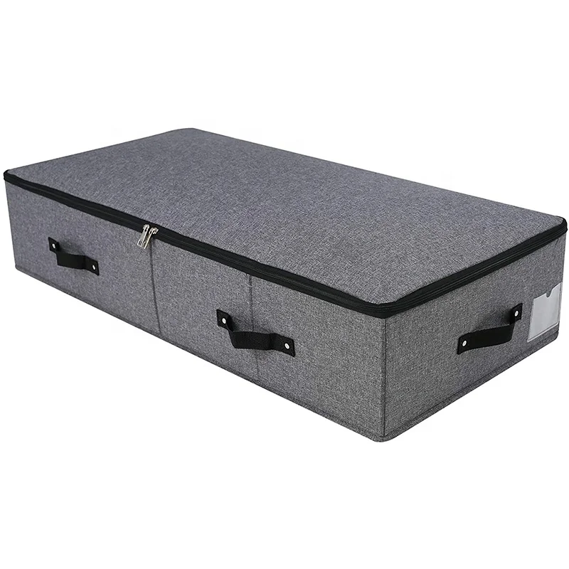 Under Bed Fabric Storage Container Bags with Window & Handles Extra Length Under Bed Storage Organization Containers for Shoes