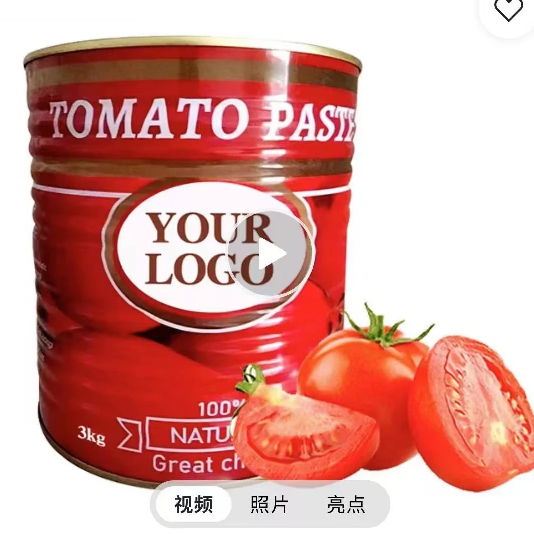 Organic Wholesale High Quality Tomato Paste 70g 210g 400g 2.2kg 28-30% Canned tomato sauce Production Line Many Sizes