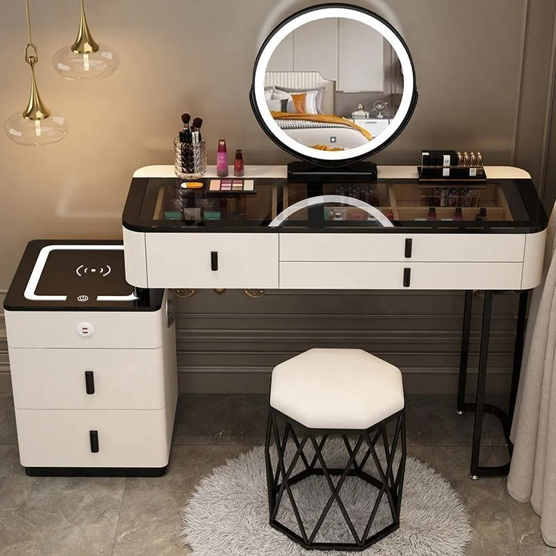 Bedroom mirrored makeup vanities dresser dressing table makeup vanity table set
