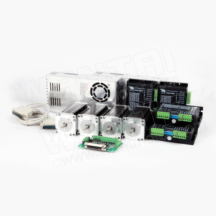 Wantai 4.2A Motor 425oz-in Driver DQ542MA 4.2A 50V 128micro 4 Axis Cnc Kit Nema23 Stepper Motor Stepmotor Nema 23 Hybrid 112CM