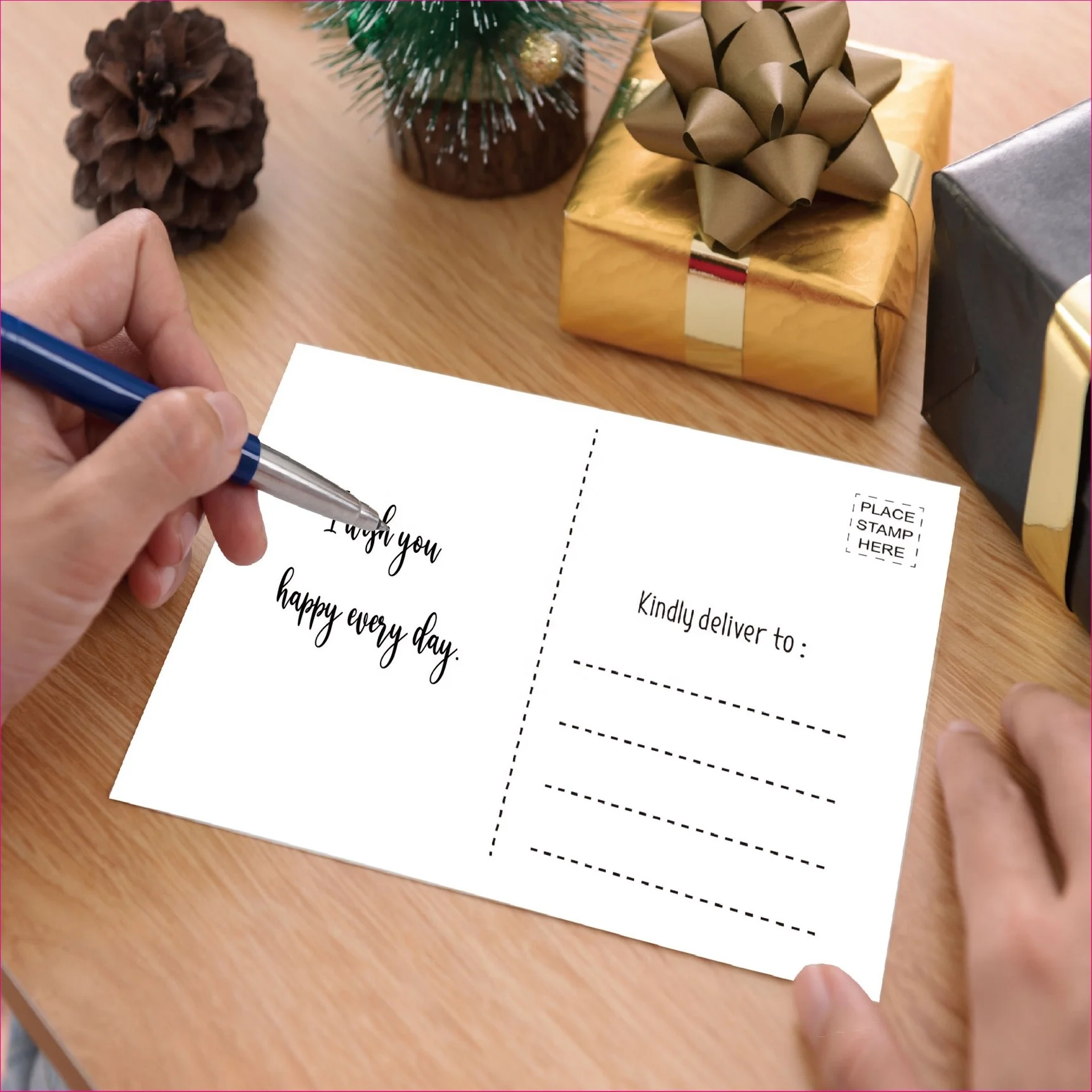 Custom 40pcs Cute Cartoon Handwritten Blessing Message Greeting Card Postcard For Kids