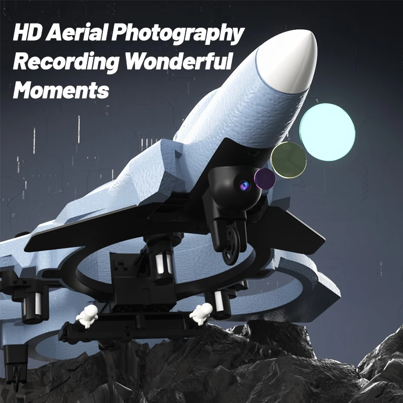 Foam glider HD photography shooting air hovering fighter 360 degree flip stunt remote control airplane toy