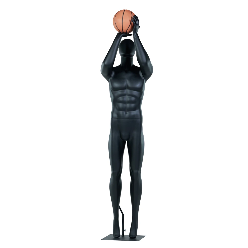 Manufactory Direct Basketball Wear Mannequin Men Full Body Model Display Fiberglass Black Male Mannequin