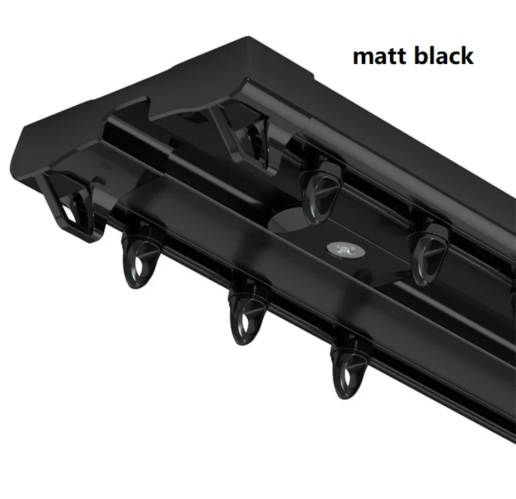 Direct manufacturer wholesale metal adjustable duty heavy matt black curtain track