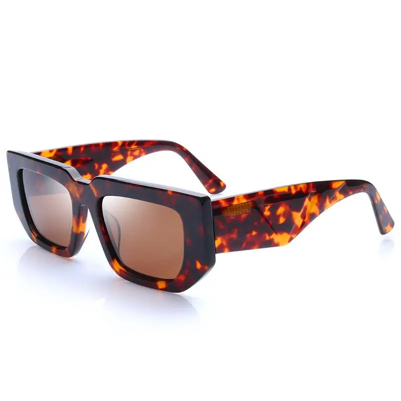 Wholesale High Quality Latest Inspired Sunglasses Polarized Men Square Frame Classic Retro Acetate Sunglasses Thick 2024