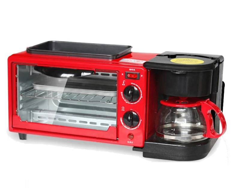 Multi function  3 in 1 with toaster coffee maker and frying pan breakfast machine