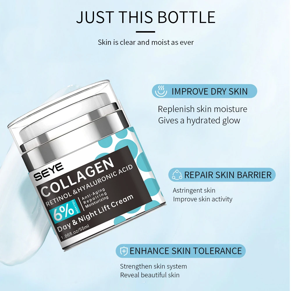Custom Own Logo Vegan Anti-Aging Skincare Natural Moisturizer Anti-Wrinkle Whitening Properties Retinol Collagen Cream