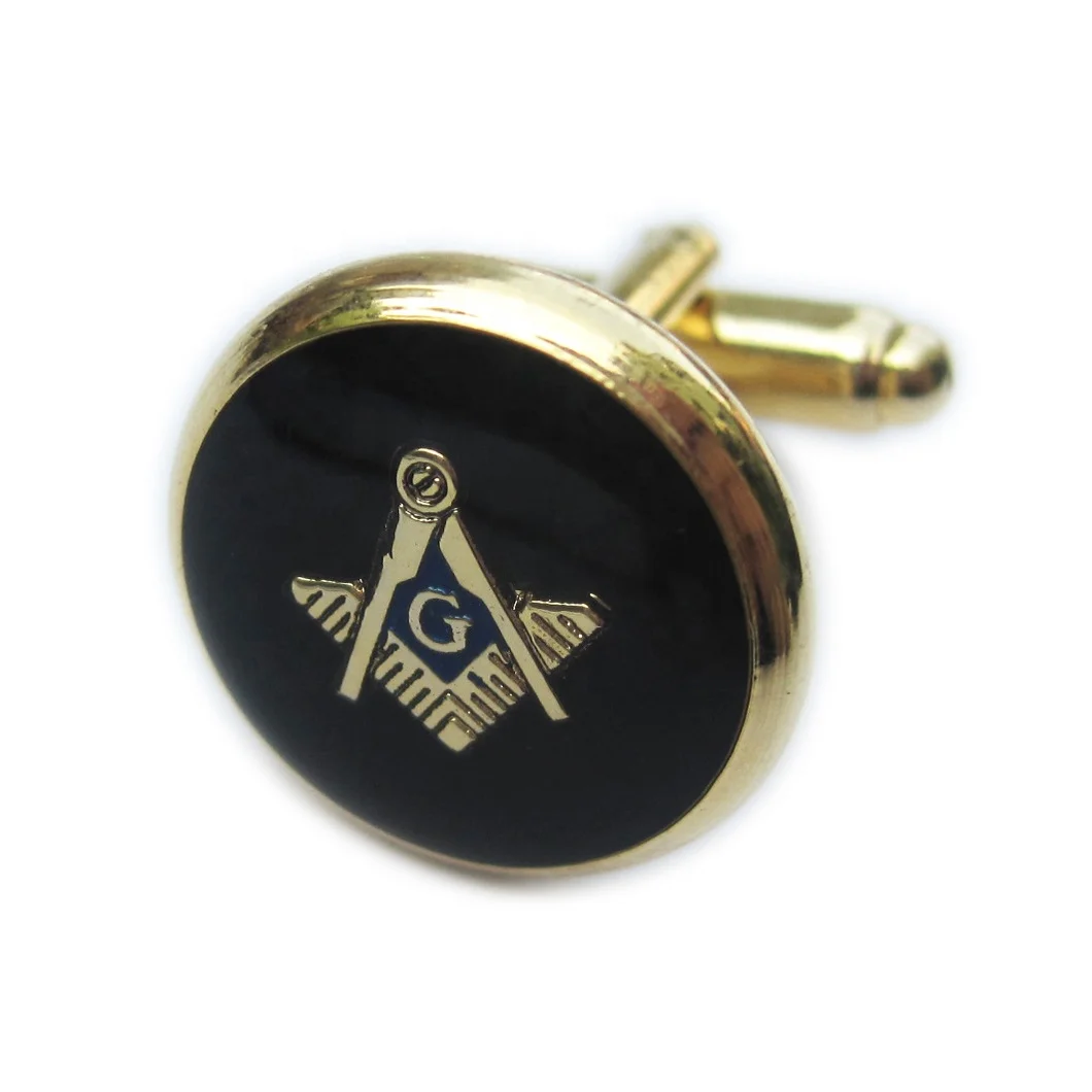 Заказные мужские пустые запонки, оптовая продажа от производителя, винтажные масонские роскошные запонки с логотипом, золотые металлические эмалированные запонки