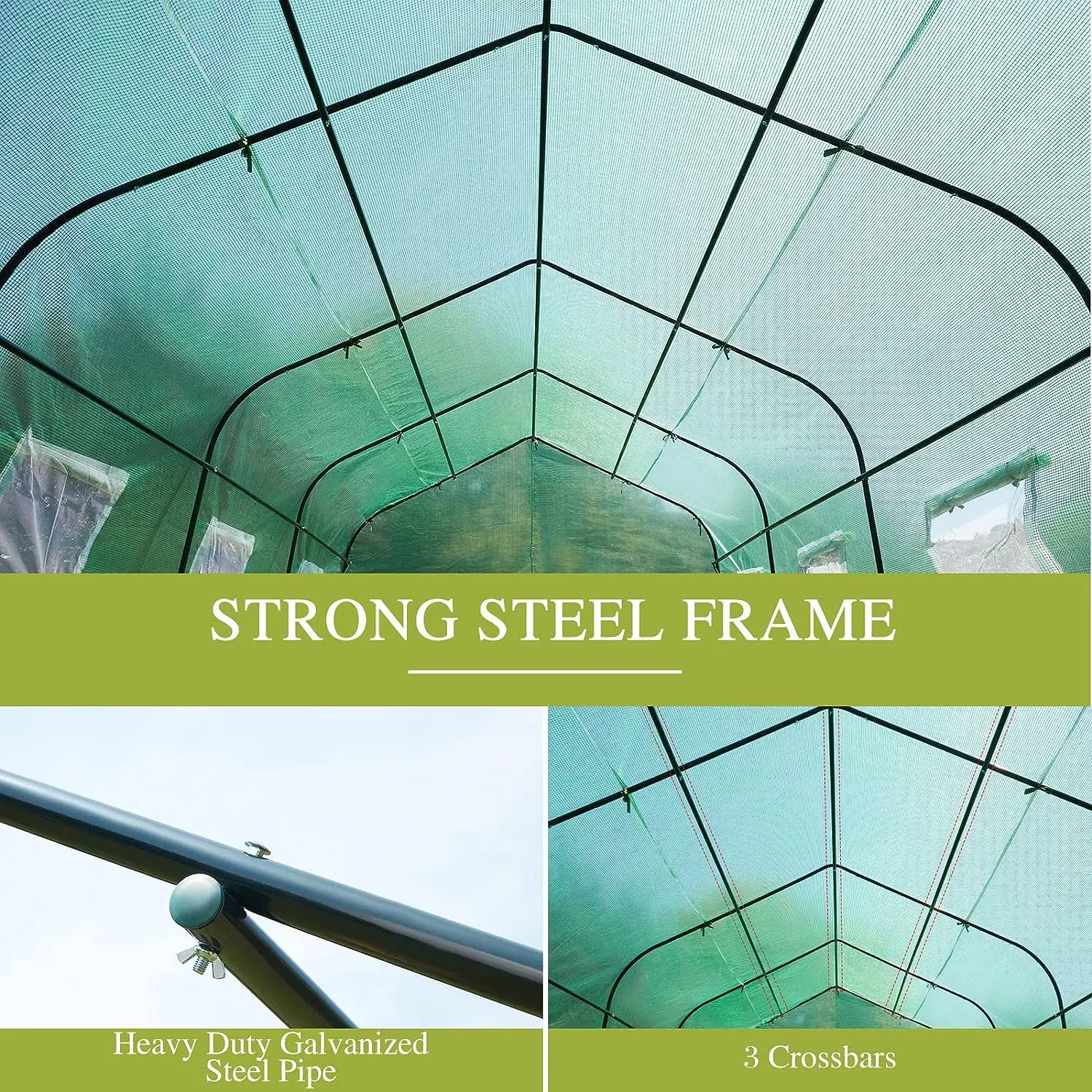 Large Outdoor Greenhouse 20x10x7 ft Walk in Garden Greenhouse Tunnel