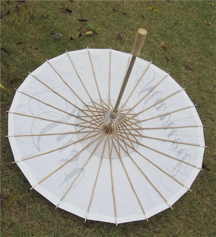 White paper umbrella sunshade, suitable for DIY crafts decoration and wedding center 15.5 inches in diameter