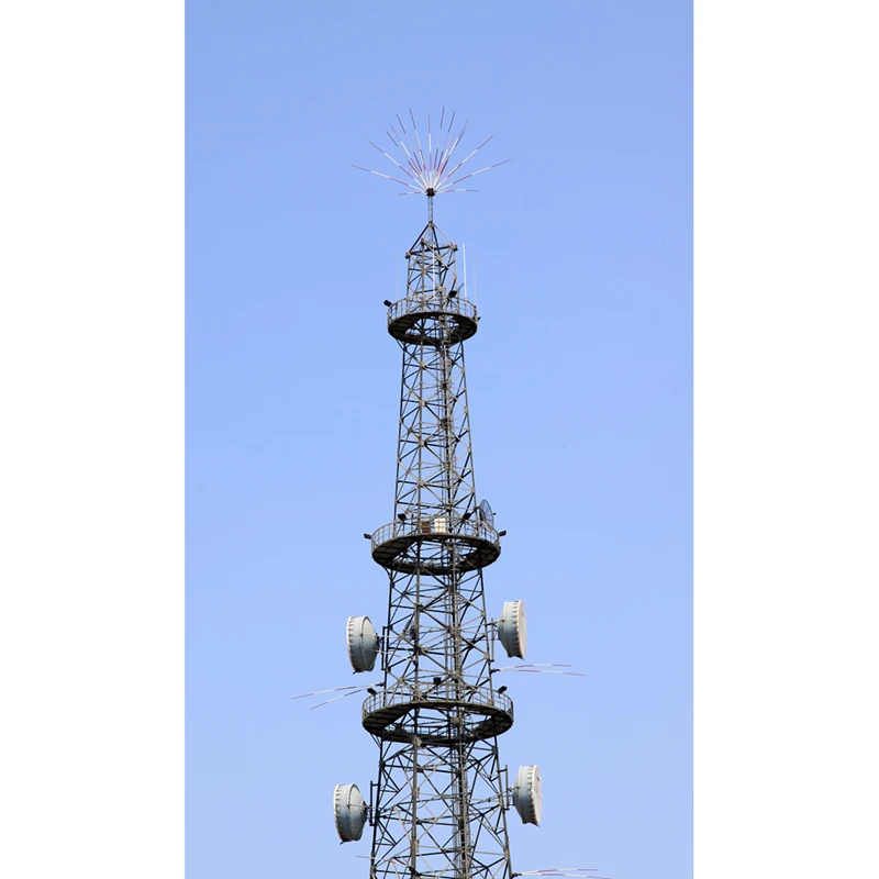 22m Self Supporting Telecom Antenna Cell Solar Power Bts Telecommunication Tower