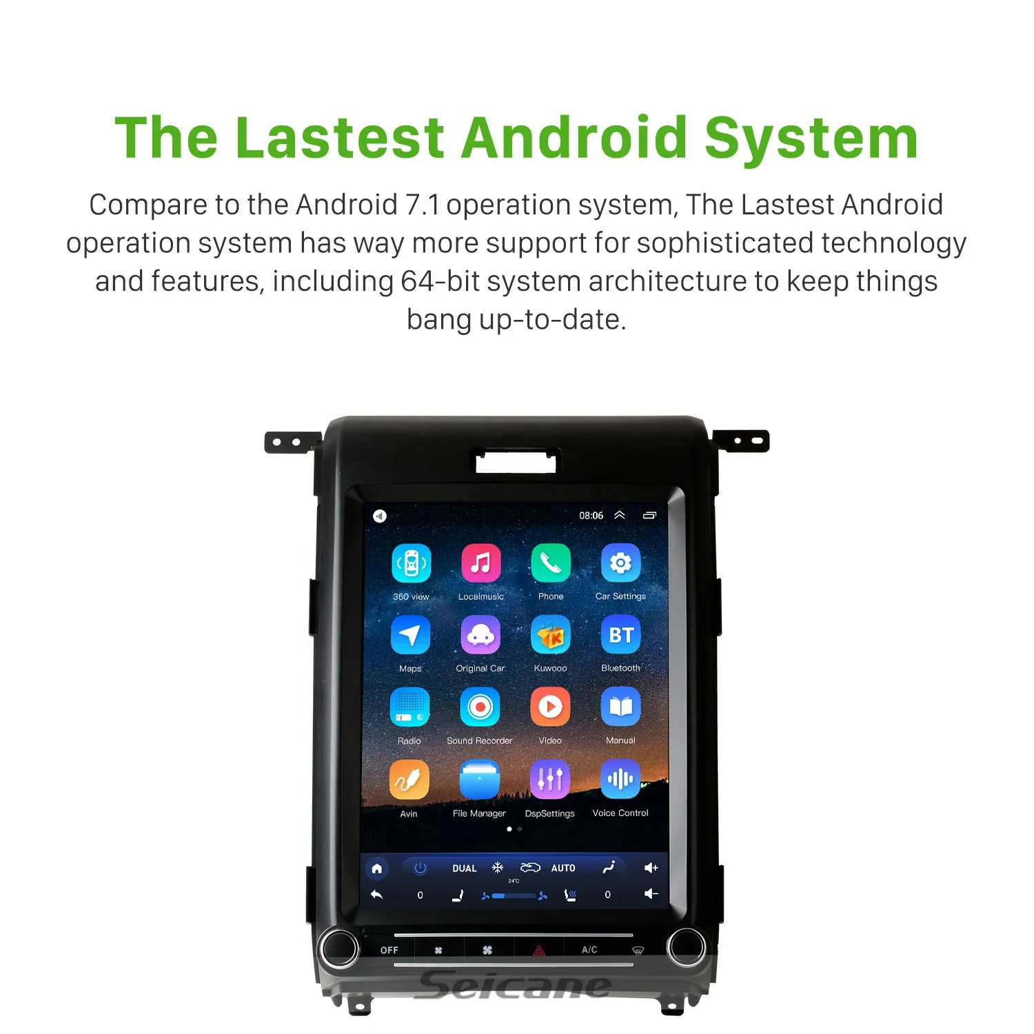 Navihua Car Multimedia Entertainment System Vertical Screen Android Car Radio for Ford F150 2009-2013 Car DVD Player Stereo GPS