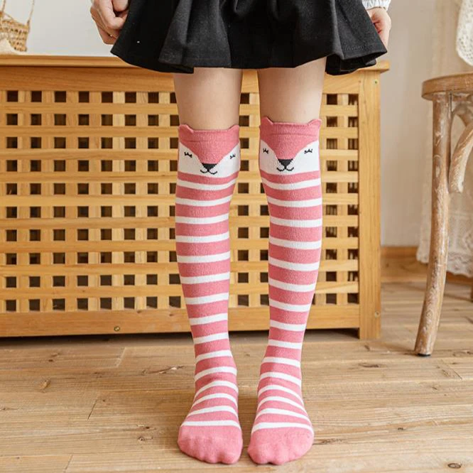High Elastic Cartoon Animal Design High Tube Children Knee High Socks Girls Stockings