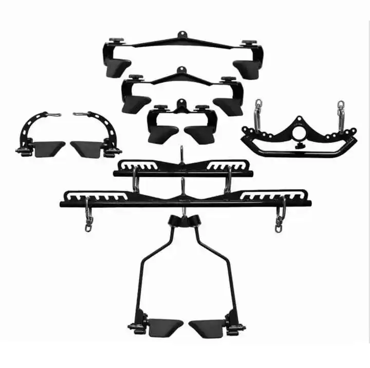 HALA-PUH-set Gym 8 Bar Handle Grip Pull Rope Machine Accessories Cable Machine Attachments  Exercise  Biceps Triceps
