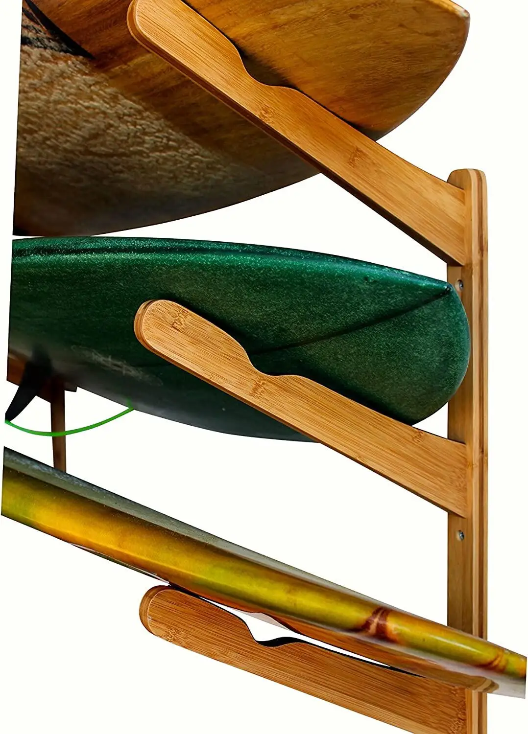 Surf Wooden Surfboard Wall Mount for Surf Boards, Snowboards, Skateboards, Kiteboards and Wakeboards,