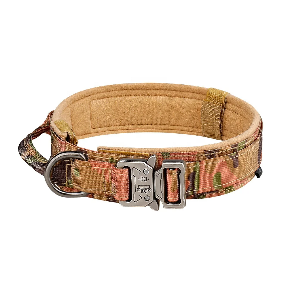 pet products classic metal buckle dog training collar tactical dog collar and leash set luxury