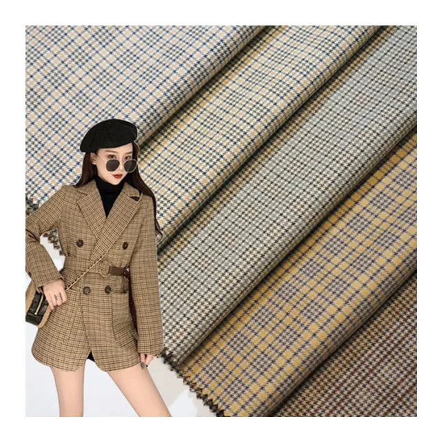 Japan and South Korea suit suit plaid fabric thousand bird grid garment fabric tr pants skirt dress fashion fabric