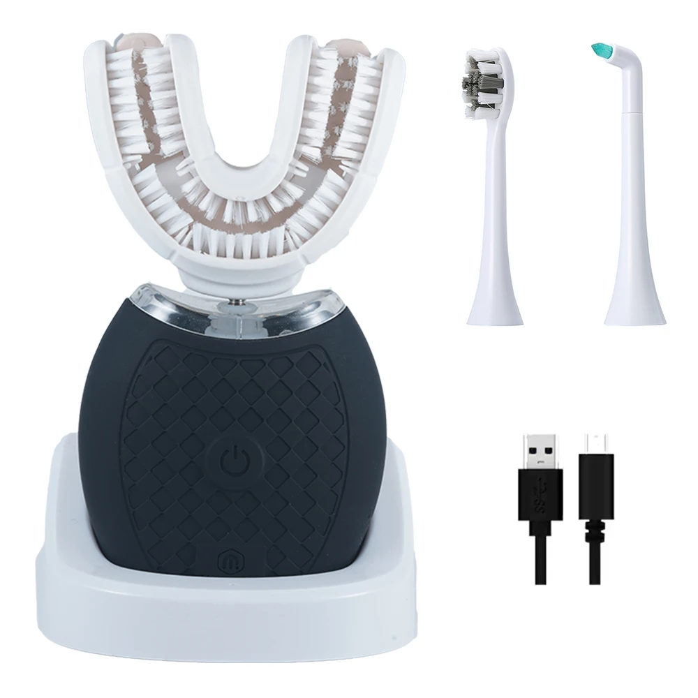 Новая мировая премьера 360 нейлоновая зубная щетка U-типа автоматическая электрическая для взрослых звуковая