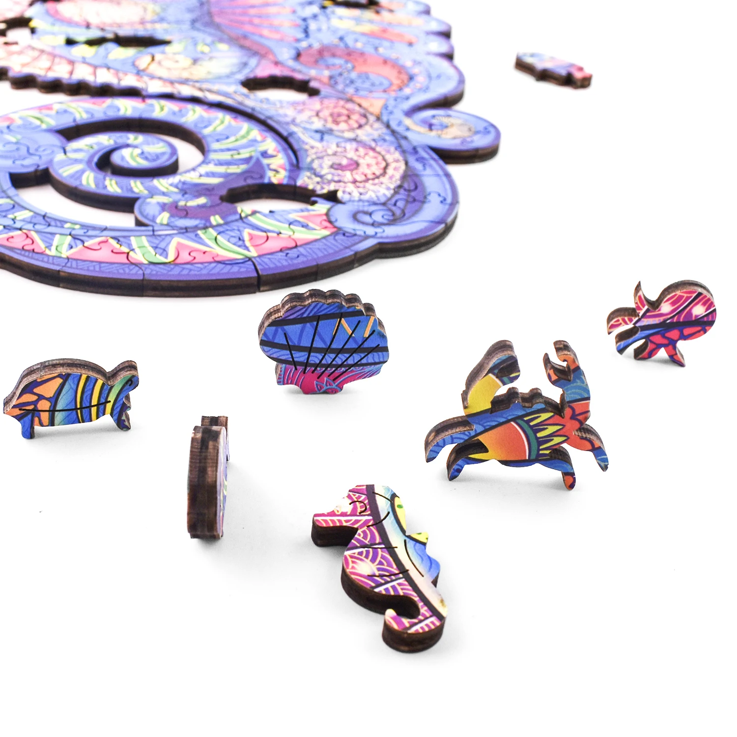 Sea Horse Puzzle A3 A4 A5 Animal 3D Jigsaw Puzzles Pretty Colorful For Stock