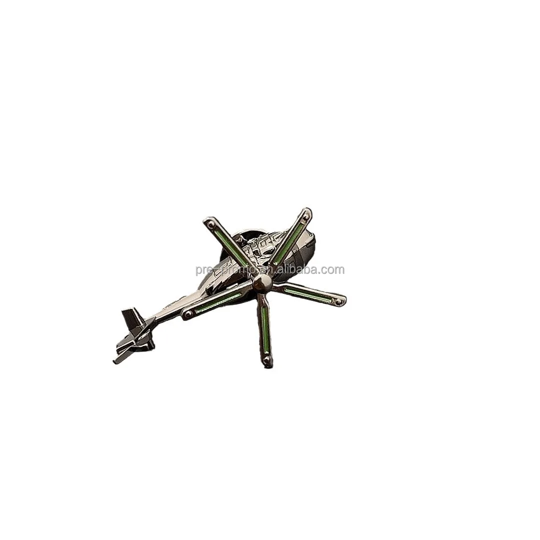 Wholesale Custom Stocked 3D design Zinc Alloy Z20 helicopter model Metal Airplane Pin Badge