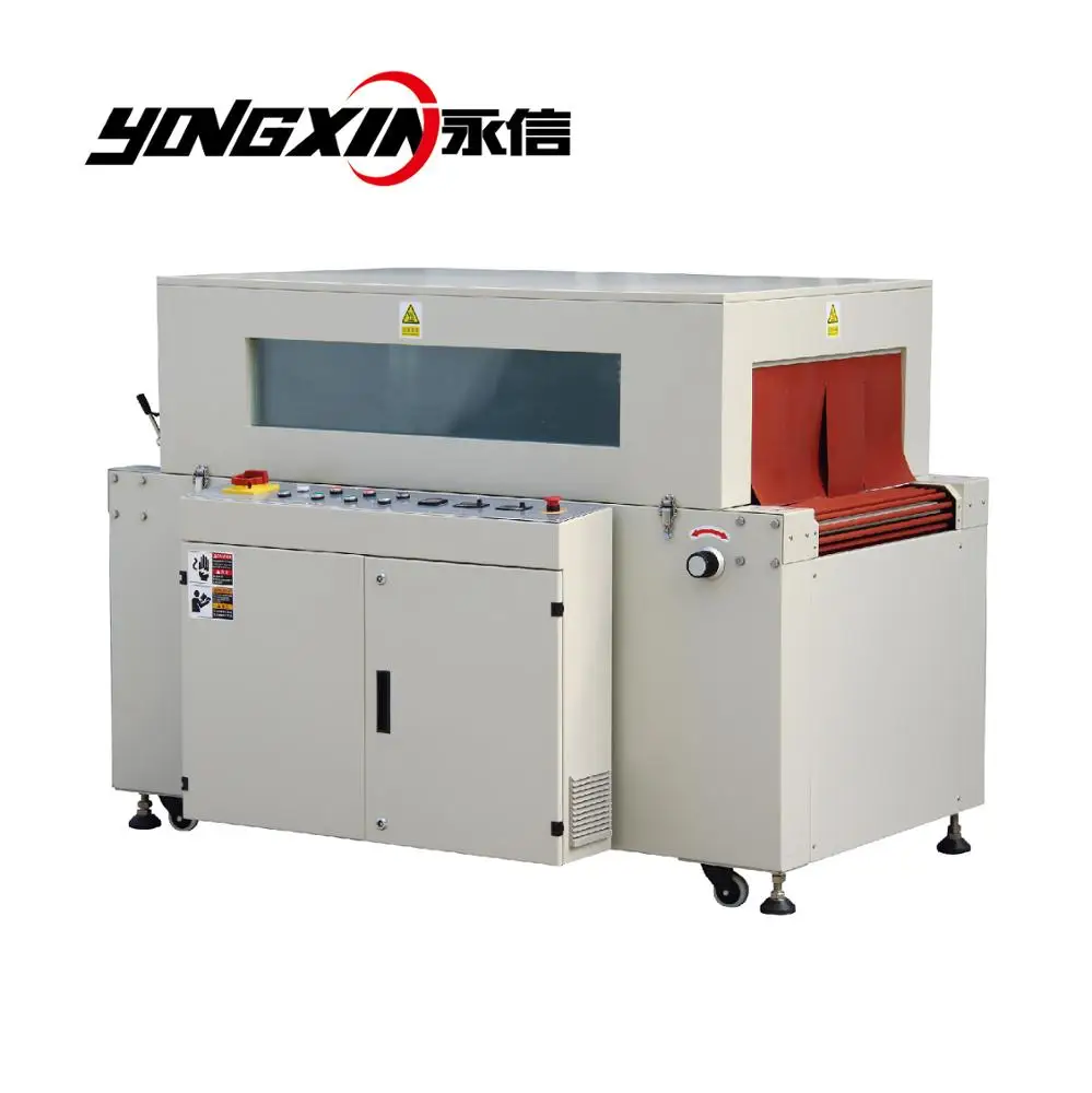 cosmetic jars transparent film shrink wrap packing heat tunnel side sealing machine