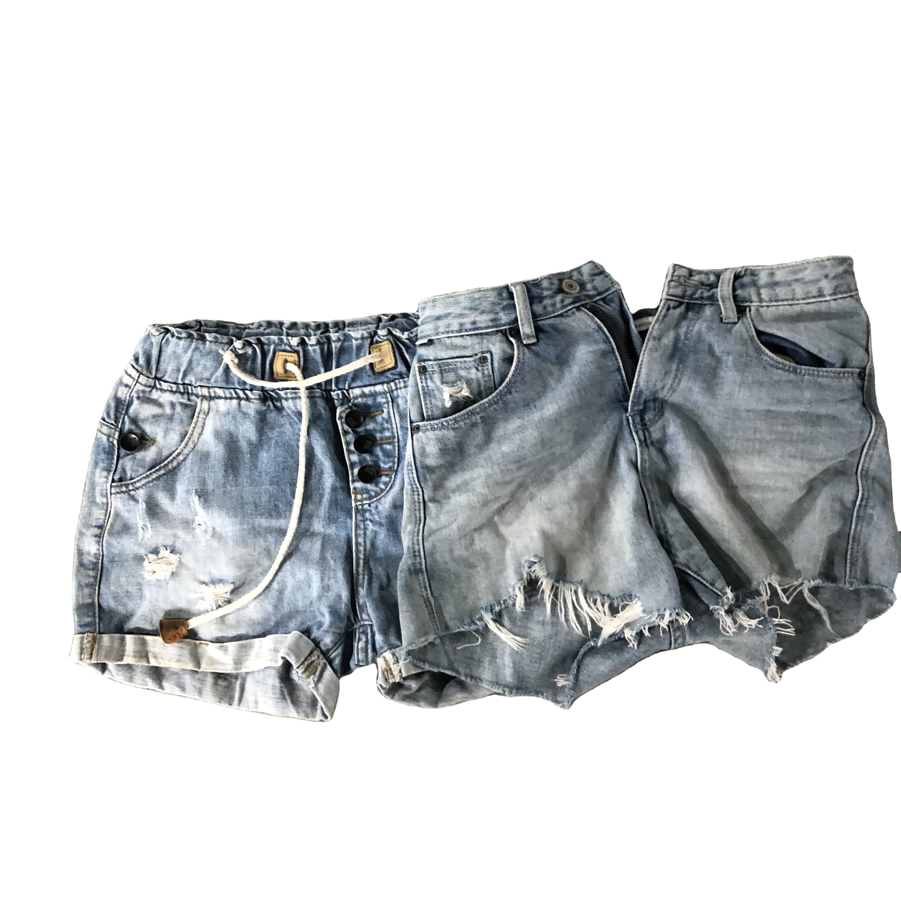 Hot selling ukay ukay women bea clothing second hand ladies sexy jeans short high waist mixed in bales