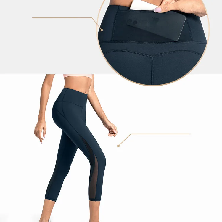 Wholesale Custom Logo Gym Leggings Exercise Sublimation Yoga Pants Women Mesh Legging Fitness Sports Pants