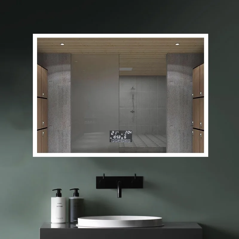 Luxury Smart Bathroom Mirror Silver Vanity Mirror with LED Waterproof and Antifog Easy Hanging for Apartments