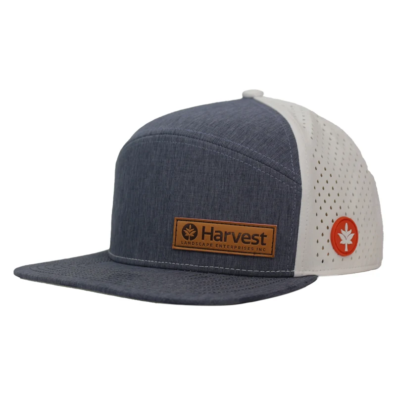 HS15 Custom Mens 6 Panel Logo Baseball Non-Waterproof Veracap Snapback Laser Cut Hole Hydro Waterproof Cap Golf Hats