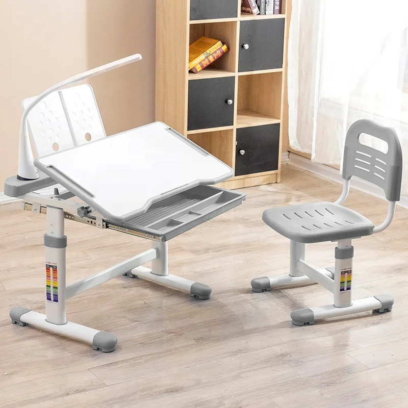 Height Adjustable Kids Study Desk Table Wood