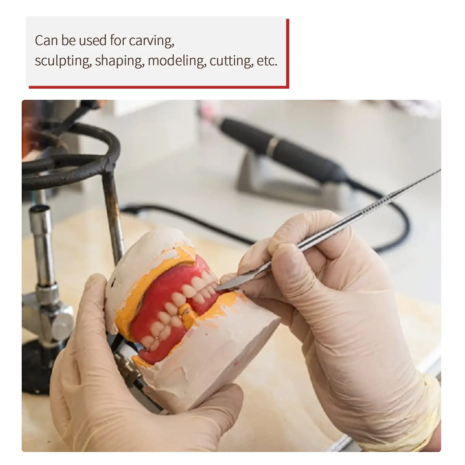 Stainless Steel Dental Wax Carver Tools,10 Pcs Double-Ended Wax Knife  for Dental Carving,Dentist Sculpture Instruments Kit