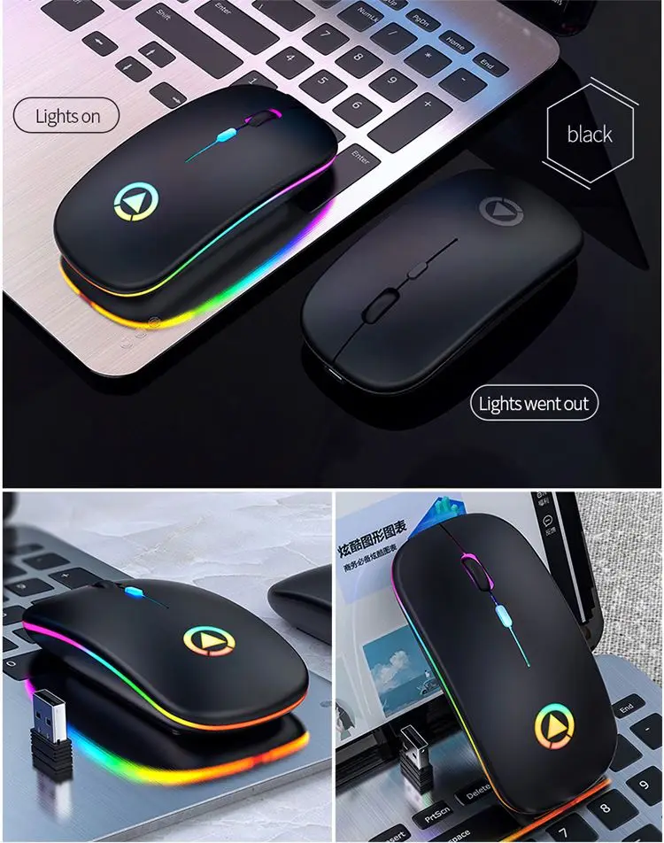 Hot New wireless gamer simplicity mouse rechargeable white optical trackball gaming mouse lightweight for Office and Home Use