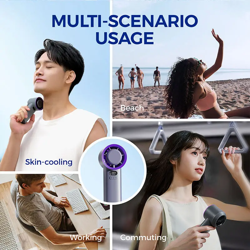 100 Gear Stepless Refrigeration Ice Cold Compress High Speed Turbine Mini Handheld Fan Semiconductor Cooling Air Cooler Fan