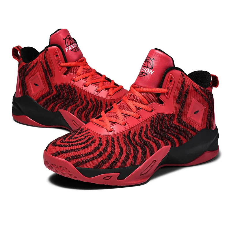 Оптовая продажа баскетбольной обуви, мужские громоздкие дышащие кроссовки, красные модные кроссовки, Лидер продаж