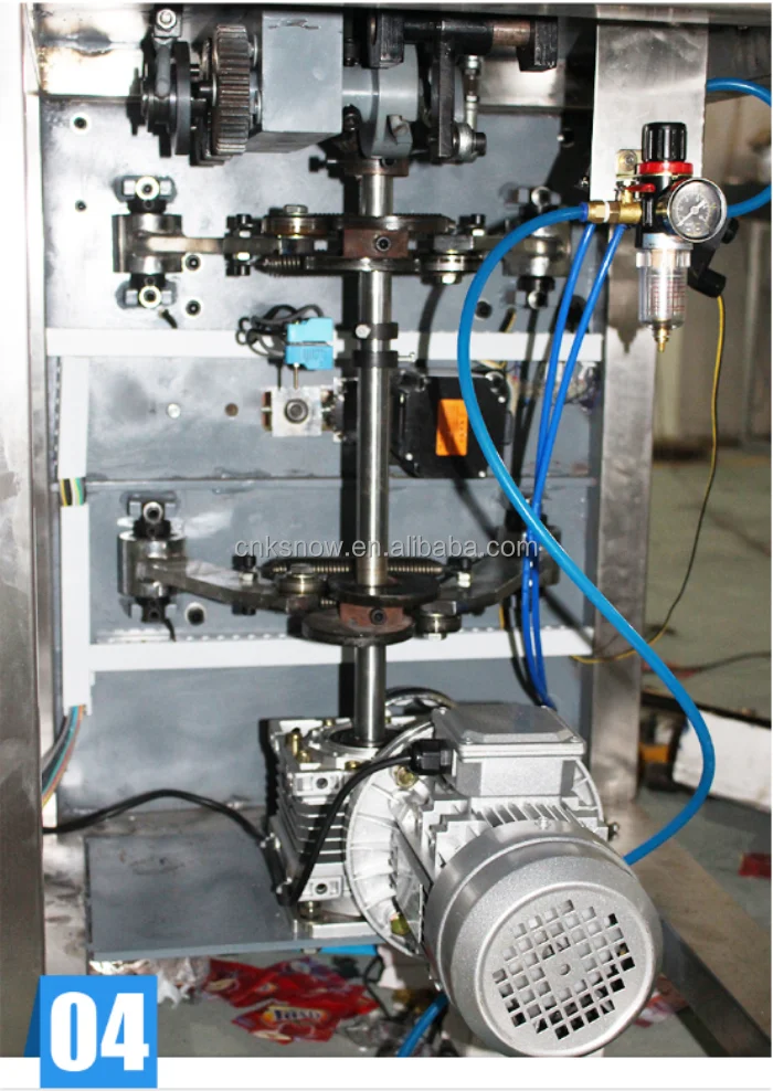 Three side/four side automatic tomato paste packing machine counting the tomato sauce volume by air cylinder