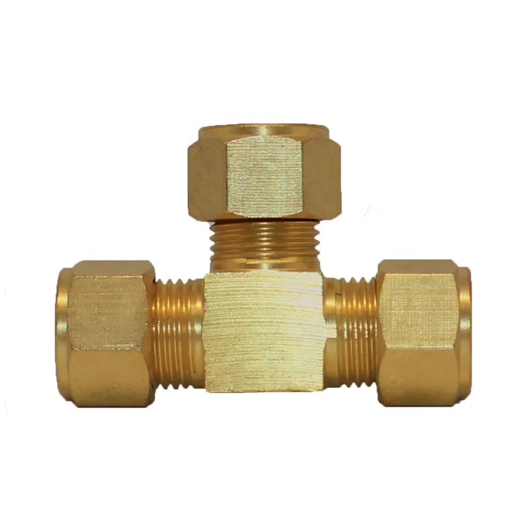 High Pressure Brass Plumbing Fittings Three-Way Tee Joint Pipe Fittings