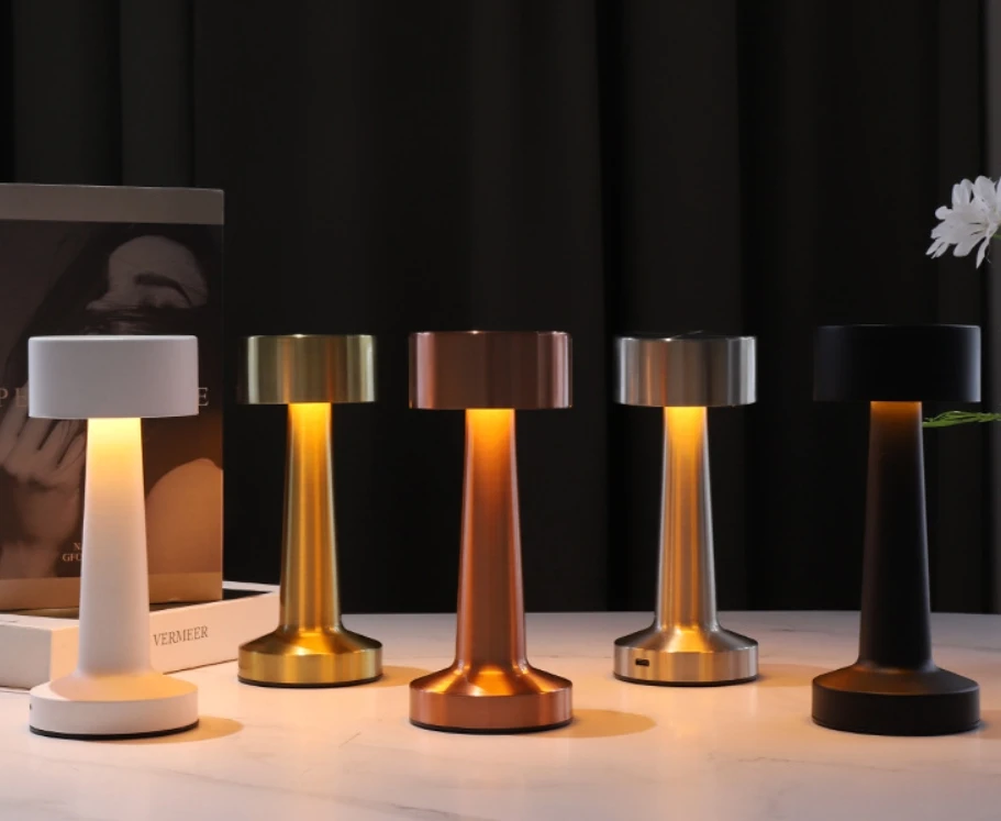 Aluminum Touch Desk Light Hotel Restaurant Usb Charging Small Night Lamp I-Shaped Led Table Lamp