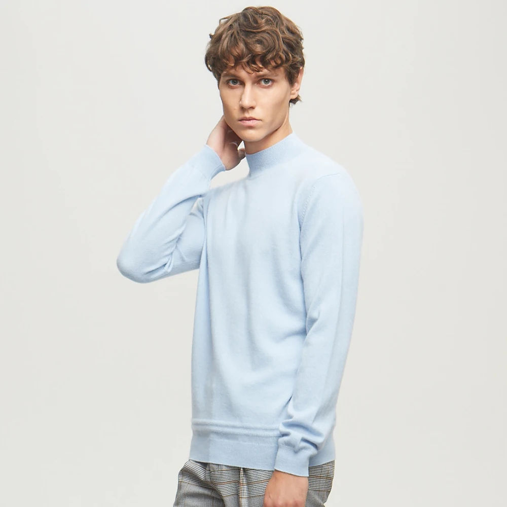 Customized Cashmere O Neck Long Sleeve Pullover Knitted Sweater Jumpers Cashmere Wool
