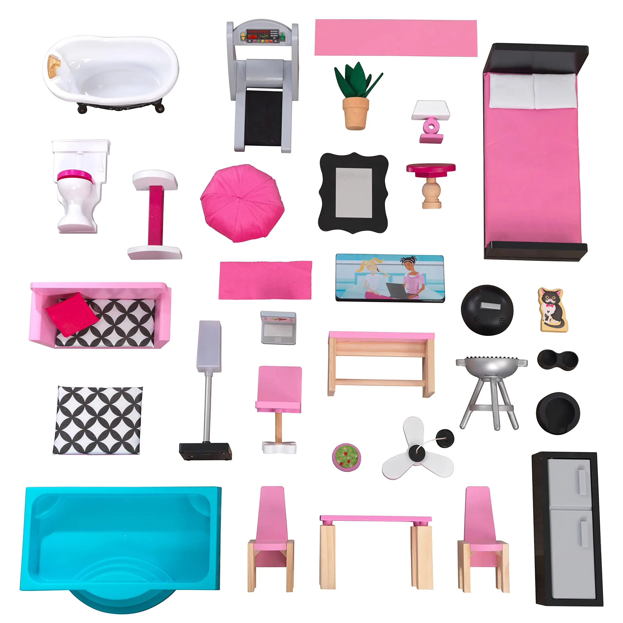 WANHUA wood toys mini doll house drop shipping fancy vintage doll house with doll