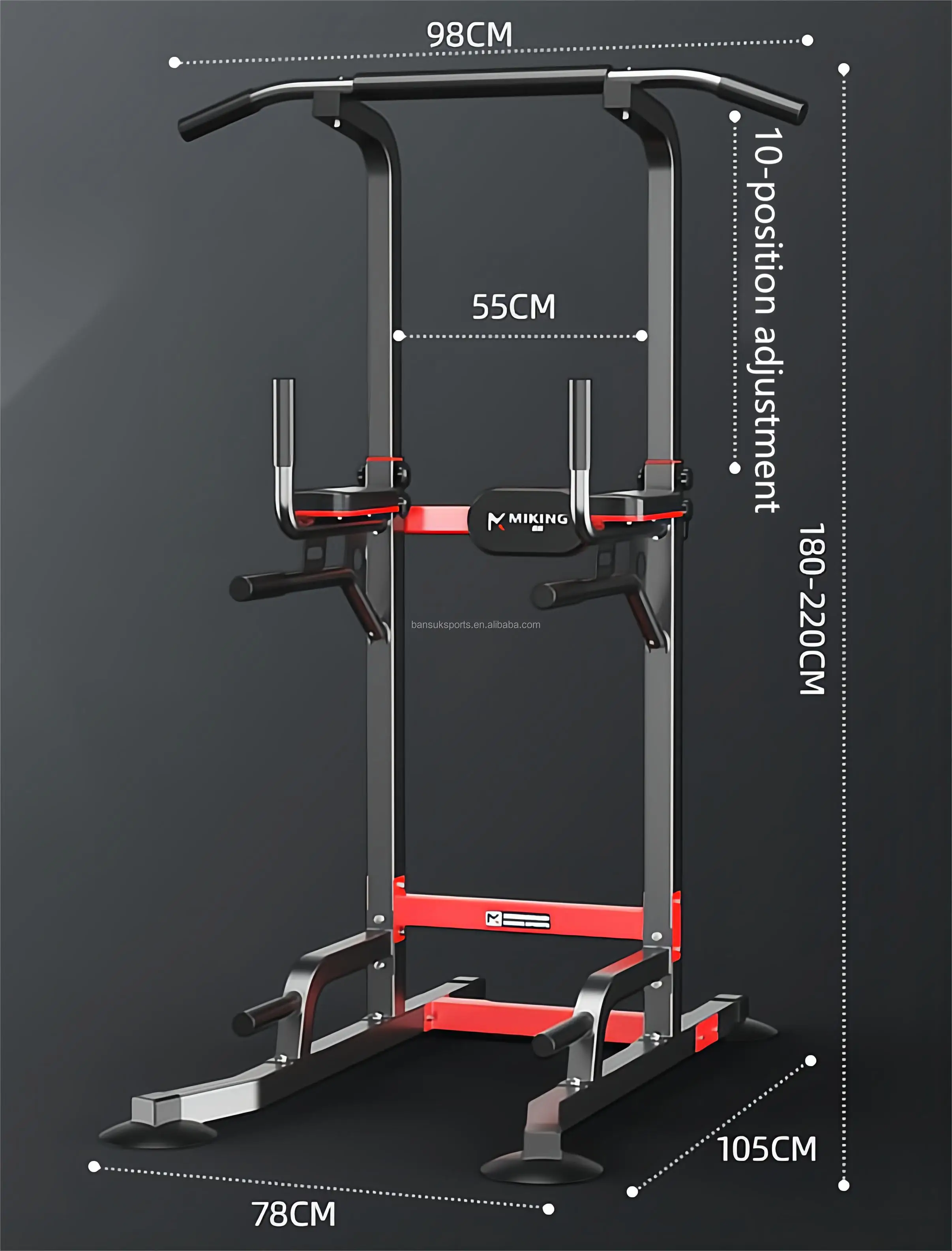 Promotion multifunction home gym standing pull up bar power tower with dip stand