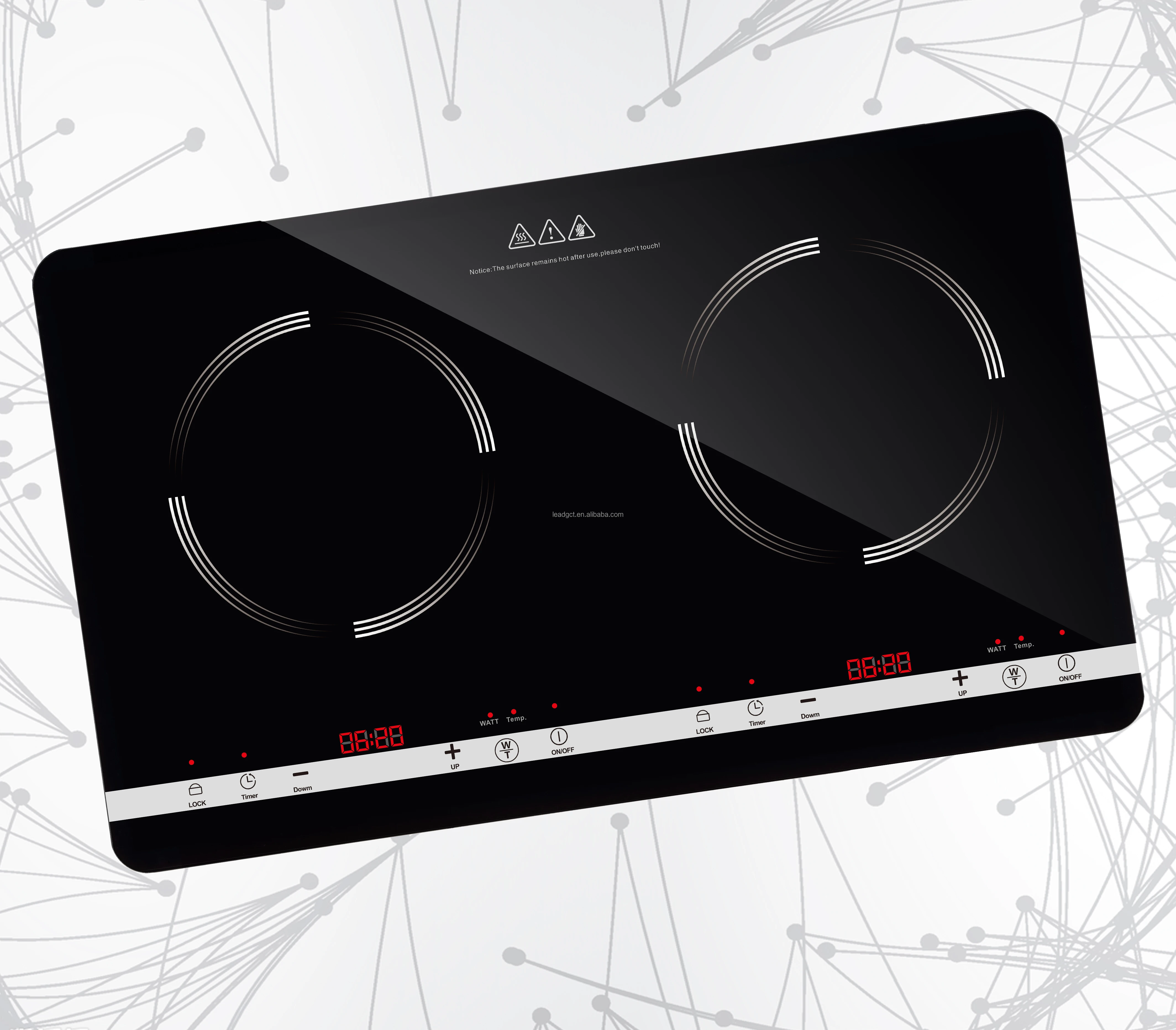 Газовая плита с 2 горелками, керамическое закаленное стекло для плиты, Индукционная стеклянная панель