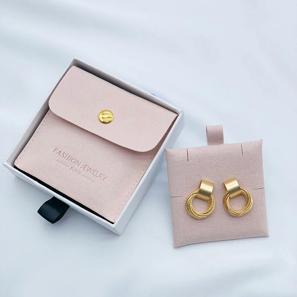 Envelope Jewelry Packaging Bags with insert Pad  jewelry Pouch Bag and Box with Logo for earring Holder