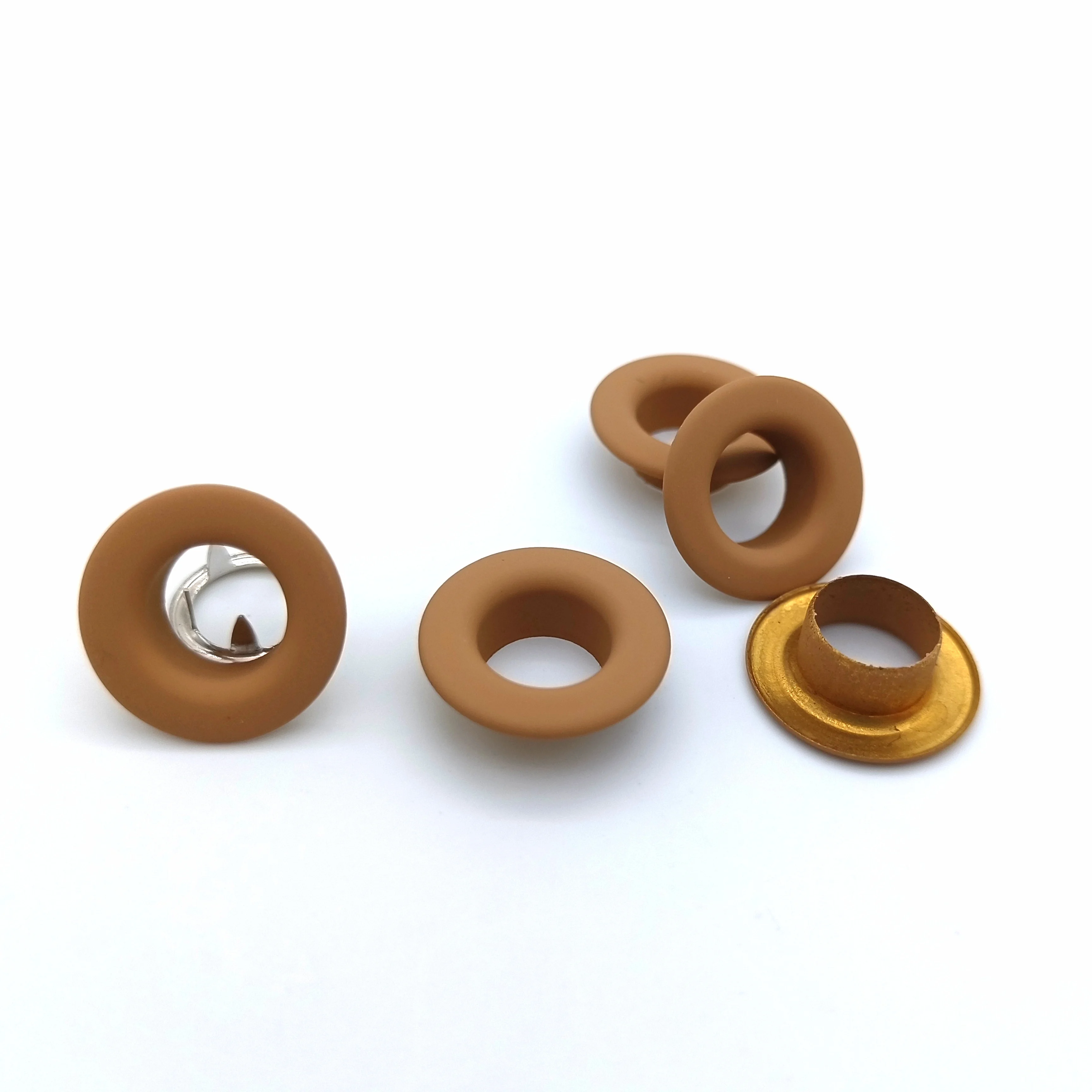Button Factory High Quality Custom size logo Dye Metal ring Brass Eyelet For Garment And Shoes