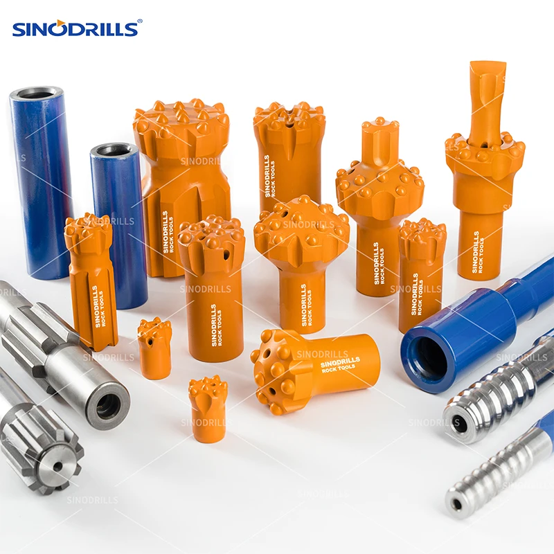 Top Hammer Drilling Tool 7 11 12 Degree Hard Rock Button Taper Button Bit 32mm 36mm 38mm 41mm Mining Drill Conical Button Bit