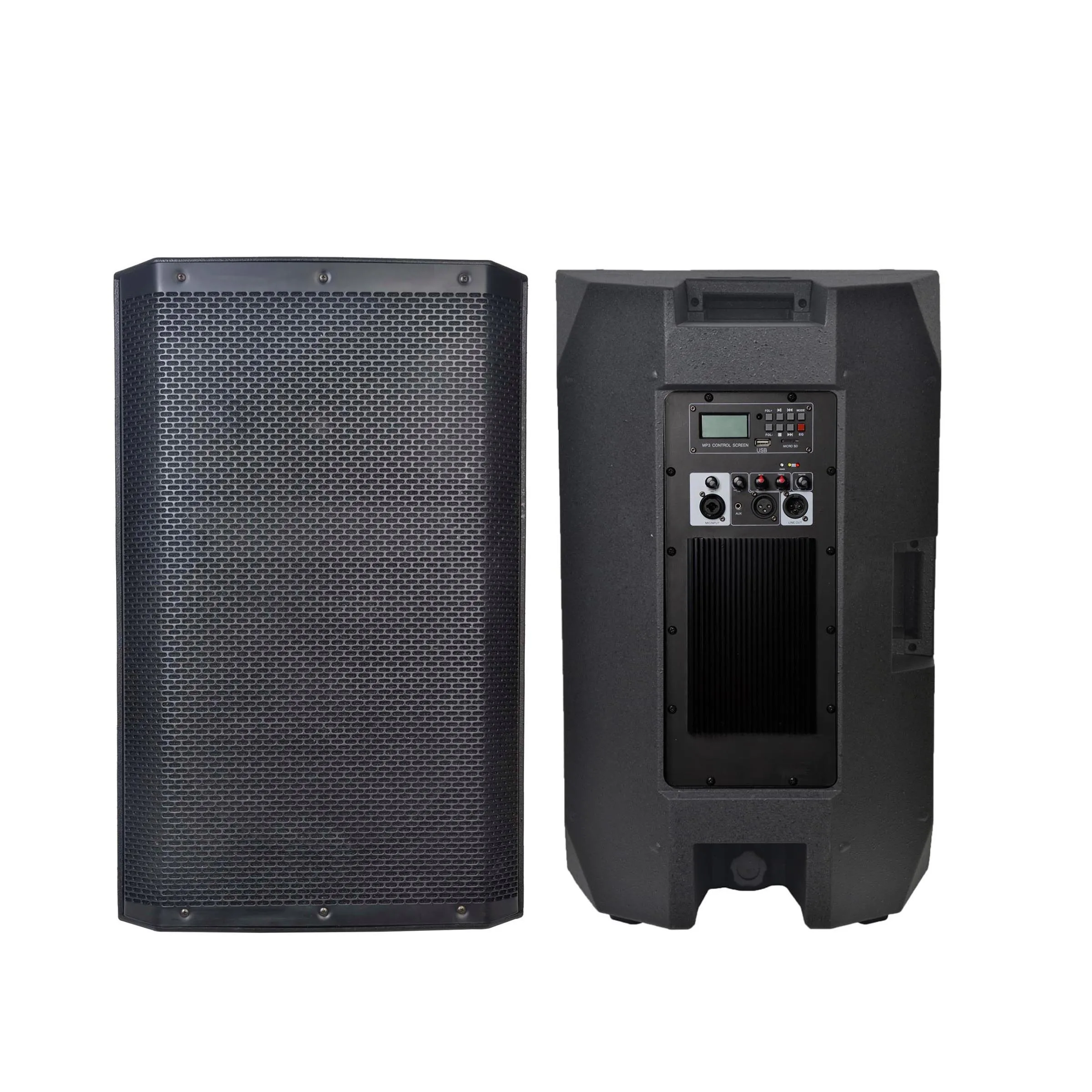 RQSONIC CAC15APX Professional Audio 15' 350W Powered Speaker Active Bi-amp Class H Plastic DJ Speaker Sound System
