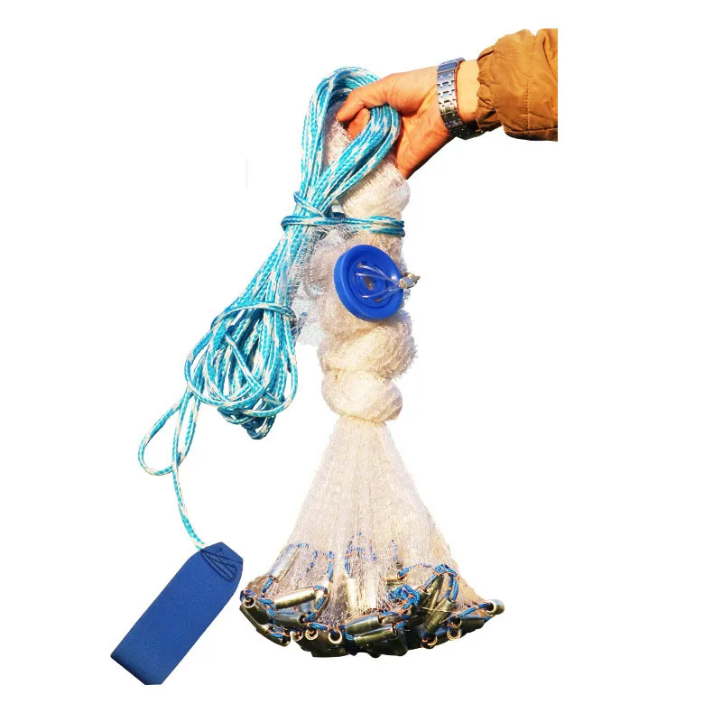 China Factory High Quality Nylon Monofilament Lines Throw Catch Drawstring Cast Casting Fishing Net